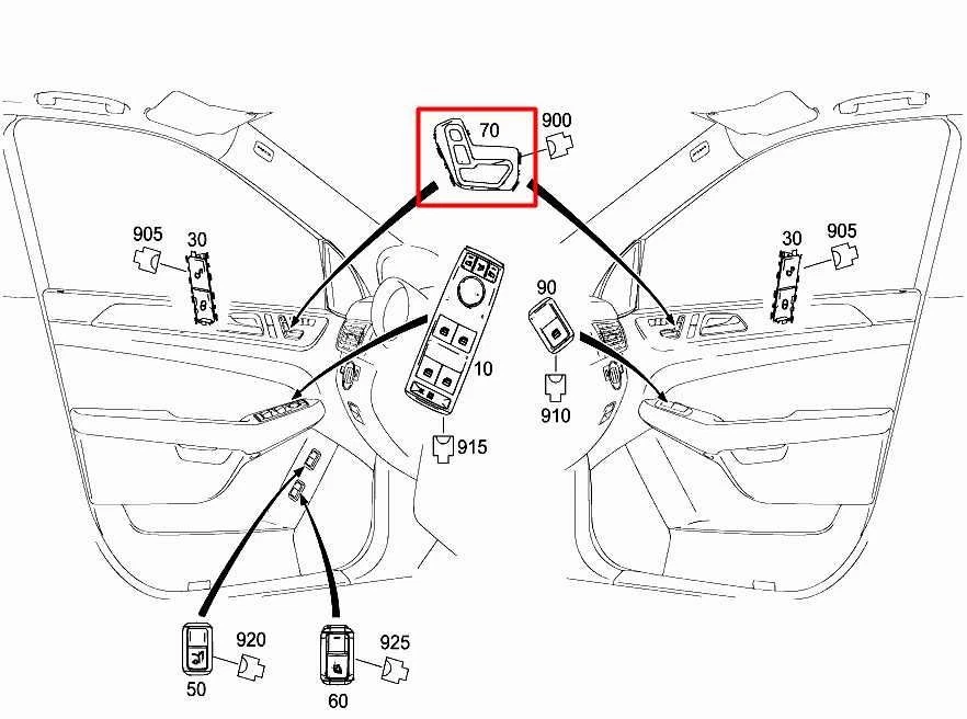 12-15 Mercedes-Benz ML350 Front Passenger Right Side Door Seat Adjustment Switch - Image 2 of 4