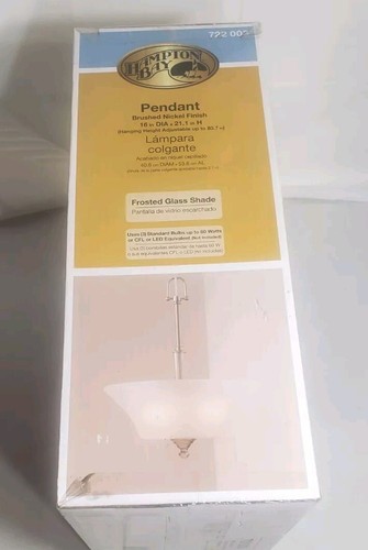 Hampton Bay Creekford 3 Light Pendant Fixture in Brushed Nickel Finish NEW - Picture 3 of 5