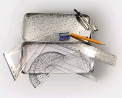 10 Stück Mathe Geometrie Set Zurück zur Schule Prüfung Schreibwaren Kompass Winkelmesser