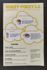 1 HOKEY POKEY New Zealand  Style Soft Serve Style ICE CREAM Menu