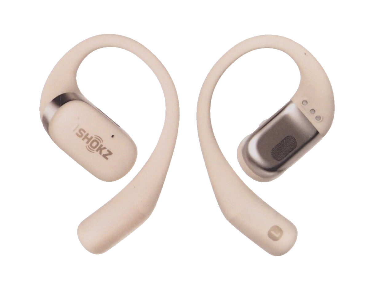 Shokz OpenFit Headphones Open-Ear True Wireless Earbuds, Beige NEW