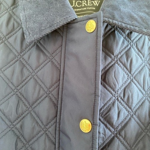 J. Crew Navy Blue Quilted Barn Vest With Corduroy Collar Size Small New With Tag - Picture 9 of 11