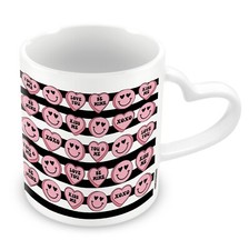 Valentines Gift, Cheetah Heart Shaped Handle 11oz / 315ml Mug - 4 Styles