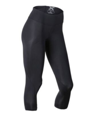 CLEARANCE!! 2XU Compression Womens Mid-Rise 7/8 Tights (Black/Dotted Black)