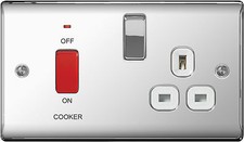 BG NEXUS DECORATIVE LIGHT SWITCHES & SOCKETS POLISHED CHROME RANGE WHITE INSERTS