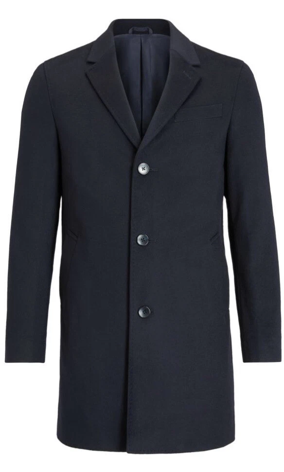 Blue epsom coat top