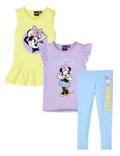 DISNEY MINNIE MOUSE Mädchen Sommer Set 3 Teile Leggings  & Shirts GR.110   NEU