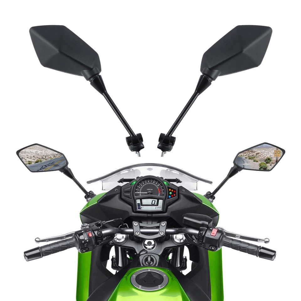 Par de espejos retrovisores laterales para KAWASAKI NINJA 650R ER6F ER-6F 2009-2016 negro Foto 2 de 4