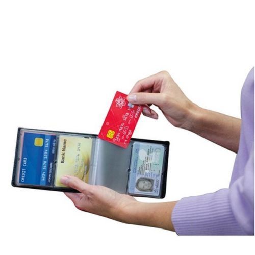 2X Amazing Slim Wallet 24 Card Holder Black Mini Credit Card Holder Wallet Purse - Picture 3 of 12