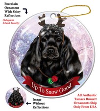 Up to Snow Good Ornament - Black Cocker Spaniel