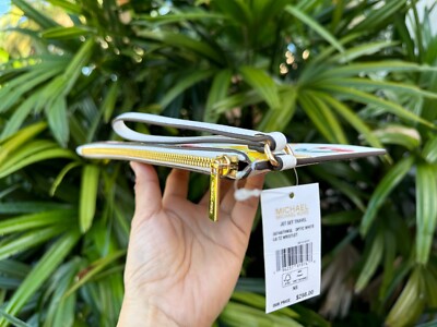 MICHAEL KORS JET SET TRAVEL XL CLUTCH WRISTLET FRUIT MELODY OPTIC