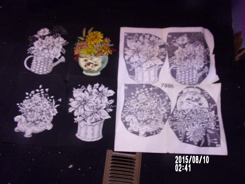 4-TRI-CHEM PICTURE TO PAINT PITCHER & BOWL OF FRUIT ON VELVETEEN 9X12