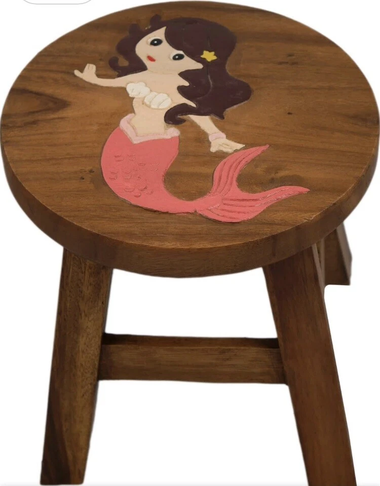 Kinderhocker Holzhocker Meerjungfrau Höhe 27cm - Bild 2 von 4