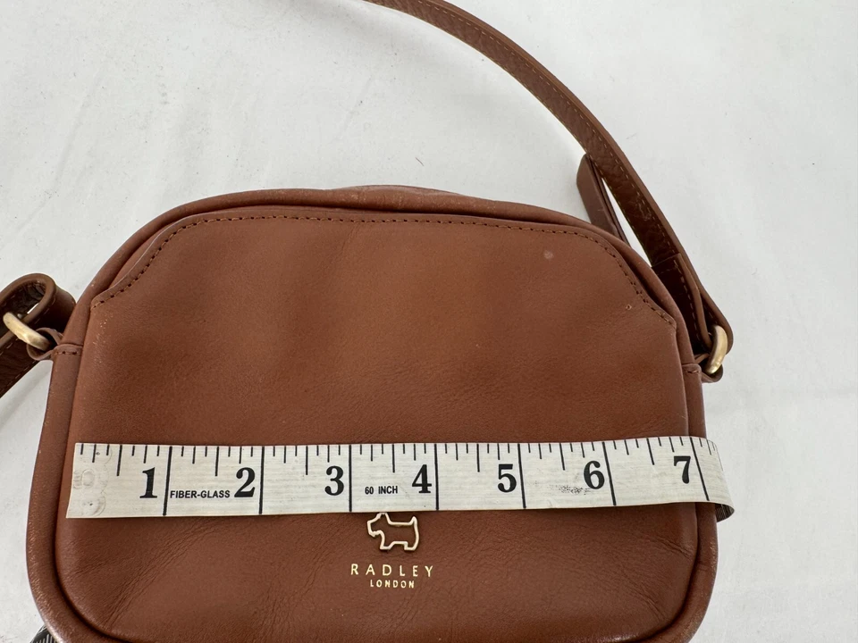 Radley коньяк коричневый кожаный камеры сумка через плечо Messenger сумочка Дамская сумка - Изображение 4 из 4