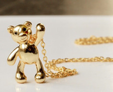 Bär Halskette vergoldet Kette Teddy Geschenk für Frauen Schwester