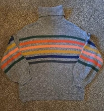Davi $ Dani High Neck Sweater Gray Small