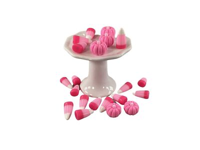 AGD  Halloween Craft Supply - FAKE Resin Pink Glam Pumpkin Candy Corn