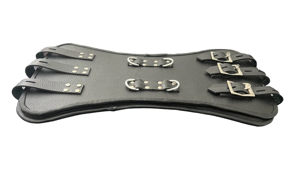 Cinturón corsé unisex de alta resistencia ceñidor corsé negro cuero búfalo genuino Foto 3 de 4