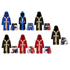 Kids Boys Suit Cosplay Sets Halloween Outfit Patchwork Robe With Belt Cloak