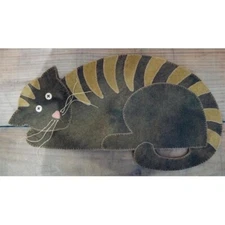 Feline Drive Fabric TIGER LILY Wool Applique Cat Penny Rug PATTERN ONLY