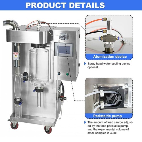 2L Glass Spray Dryer with Pressure Nozzle for Sensitive Materials RT~300℃ 220V - Picture 6 of 9