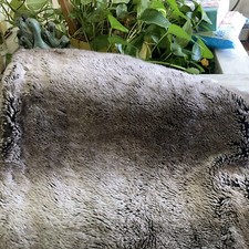 Restoration Hardware Faux Fur Throw Blanket Brown/ Beige 50  X 60  