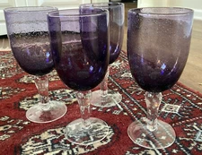 Goblets Wine Glassware AMETHYST Wine Glasses Hand Blown Glass Water Glasses Wine