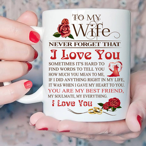 to my wife never forget that i love you mug