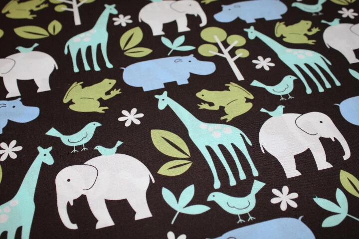 [FAT QUARTER] 100% COTTON Baby Gender Neutral KID Cute ZOO Animals Child MILLER - Image 4 of 4