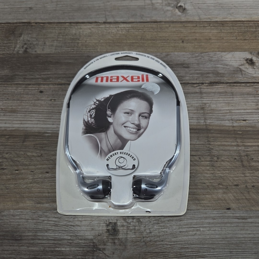 Maxell Stereo Headphones - Memory Headband Stereo Head Buds HB-202 3.5mm -Sealed