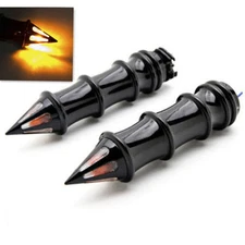 Motorbike 1" Handlebar Hand Grips W/ Turn Lights For Honda Yamaha Suzuki Chopper