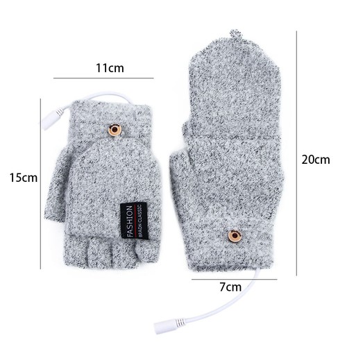 Gloves USB Electric Heated Gloves Knitted Cashmere Gloves Winter Heated Gloves - Picture 11 of 17