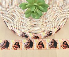 1" 1 YD Moana Grosgrain Ribbon Pua The Pig Princess Moana Disney Movie Ribbon