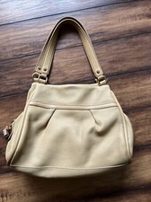 Ugg Australia Yellow Genuine Leather Classic Triple Pocket Satchel Bag
