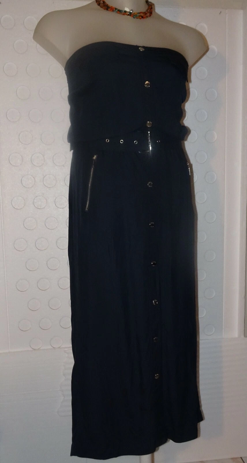 MICHAEL Michael Kors abito midi senza spalline blu navy 14