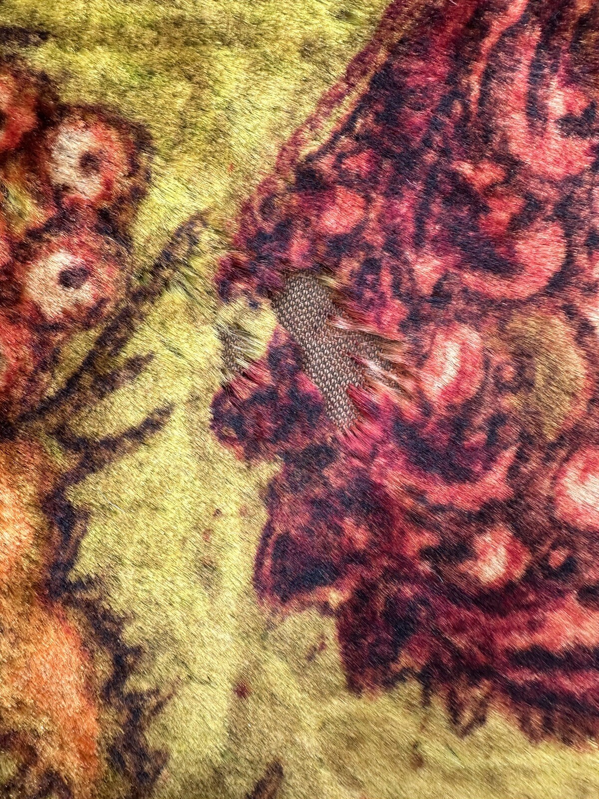 Rare Stroock Floral Design Weighted Victorian Sleigh, Carriage Blanket Large