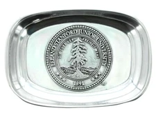 Wilton Stanford University Armetale Bread Platter Serving Dish Tray, Silver