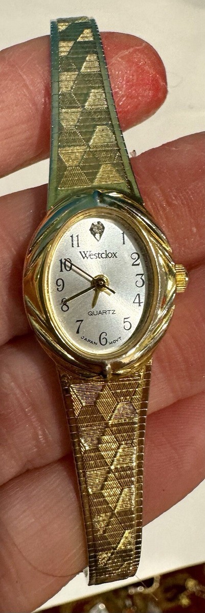 Vintage Westclox Oval Diamond Accented Ladies Quartz Watch  display picture 3