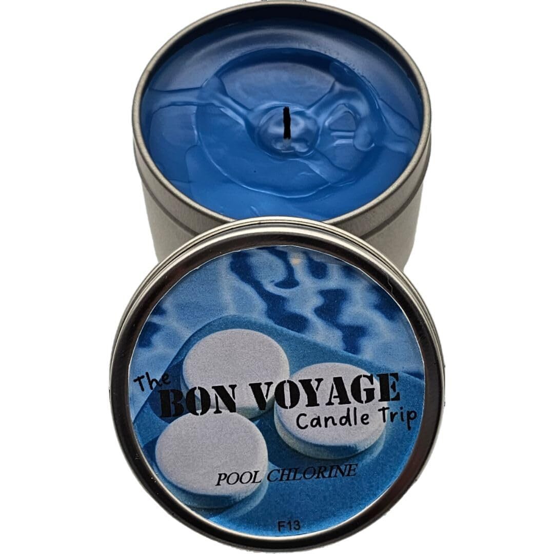 Pool Chlorine Scented Candles - 4oz Jar Candle - Paraffin Wax Aromatherapy Ca...