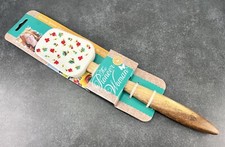 HTF Pioneer Woman Posies 12” Spatula Silicone Blade Acacia Wood Handle