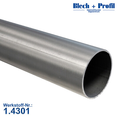 Edelstahl Rohr 76,1x2mm Edelstahlrohr V2A 1000mm 100cm 3 Zoll Auspuffrohr 1.4301