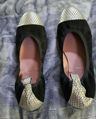 Lavorazione Artigiana Metallic Leather Ballet Flat Italy 41 EU / 9 US