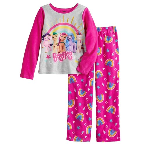 Pyjama 2 Pièces My Little Pony Rainbow Hearts - Flanelle Fille Taille L 10-12 Ans - Occasion Très Bon état