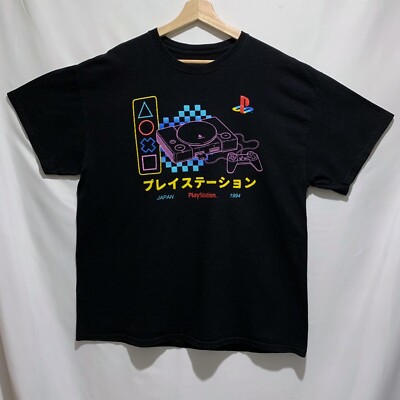 Playstation 1 PS1 T Shirt Size Large Black Retro Graphic Tee