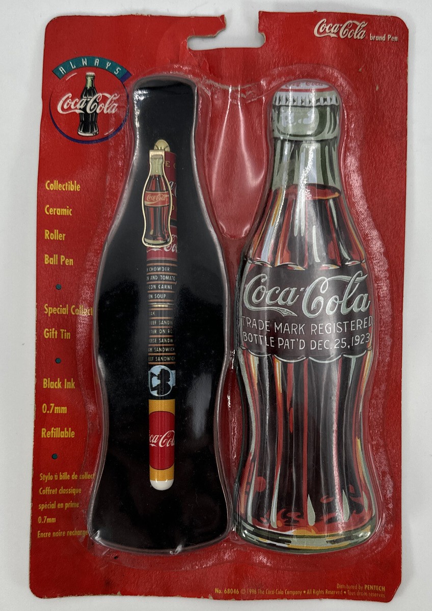 Vintage Coca-Cola Ceramic Roller Ball Pen in Collector Tin, 1996