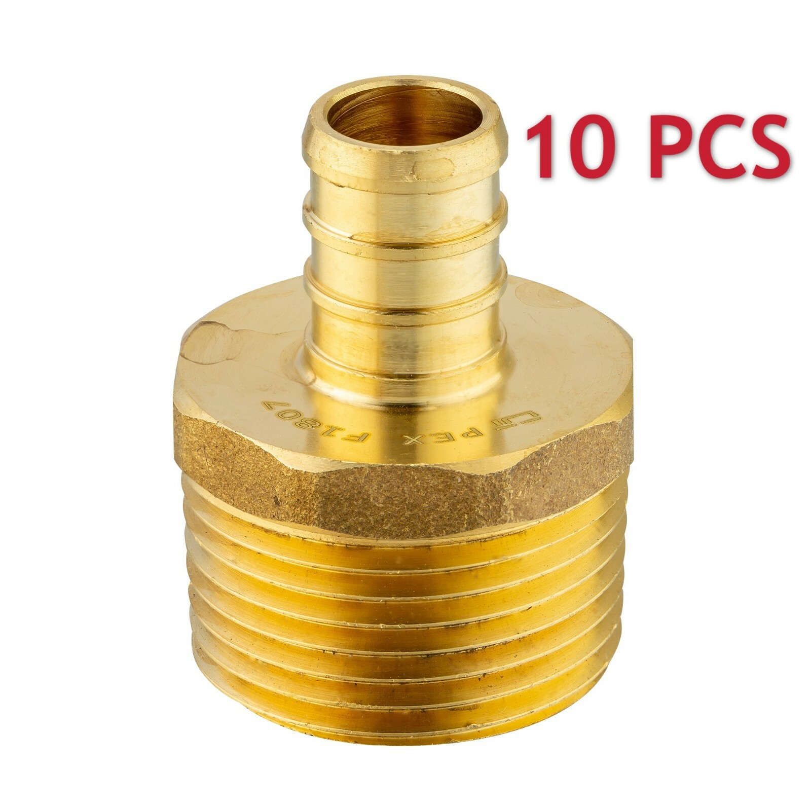 EFIELD 10 PCS 1/2" PEX X 3/4" MALE NPT THREADED ADAPTER BRASS CRIMP FITTING