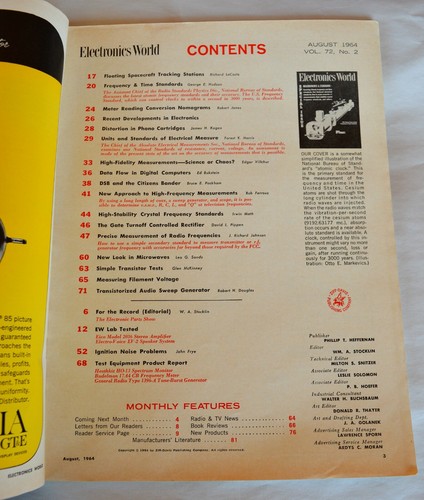Aug 1964 Electronics World Vol 72 #2 Special Issue Measurements & Standards - Picture 3 of 7