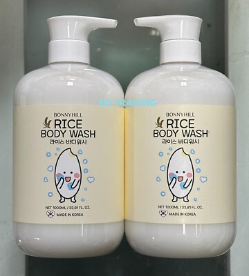 (2-Pack) BONNYHILL ~ Skin Radiance Enhancing RICE BODY WASH Made in Korea 1000ml