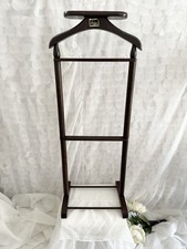 VTG MCM Bombay Style Wood Gentleman  s Butler Valet Floor Stand Suit Hanger