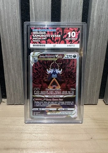 Pokemon TCG Hisuian Samurott VSTAR GG52/GG70 Crown Zenith ACE 10 GEM MINT